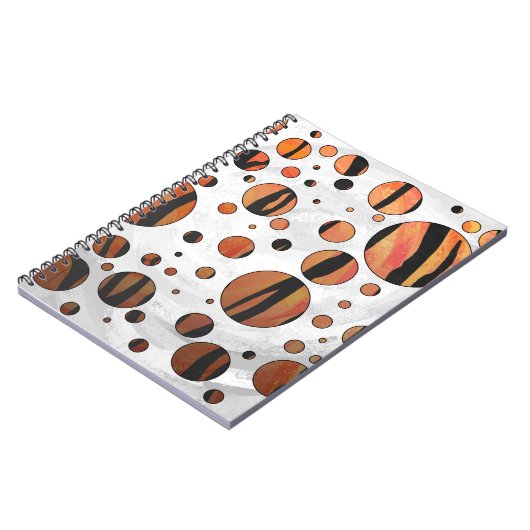 Polen Dot Tiger Hot orange und Black Print Notizblock (Linke Seite)