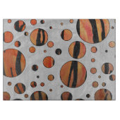 Polen Dot Tiger Hot orange und Black Print Schneidebrett (Vorderseite)
