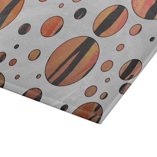 Polen Dot Tiger Hot orange und Black Print Schneidebrett (Ecke)