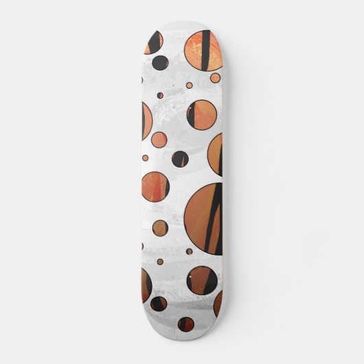 Polen Dot Tiger Hot orange und Black Print Skateboard (Vorderseite)