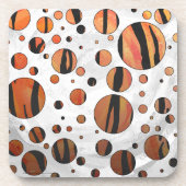 Polen Dot Tiger Hot orange und Black Print Untersetzer (Vorderseite)