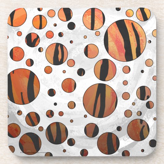 Polen Dot Tiger Hot orange und Black Print Untersetzer (Vorderseite)