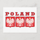 Polen Eagle Shields Postkarte (Vorderseite)