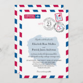 Polen Einladung zur Hochzeit von Luftpost (Vorne/Hinten)