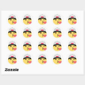 Polen Emoji Baseball Hat Runder Aufkleber (Blatt)