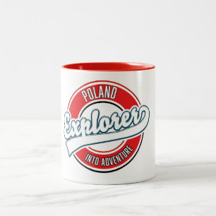 Polen Entdecker in Abenteuer Logo Zweifarbige Tasse