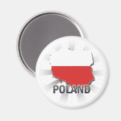 Polen - Flag-Karte 2.0 Magnet (Vorderseite/Rückseite)