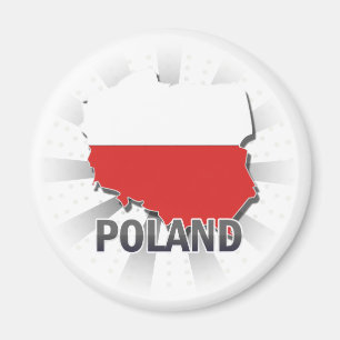 Polen - Flag-Karte 2.0 Magnet