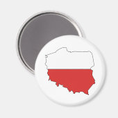 Polen - Flag-Karte Magnet (Vorderseite/Rückseite)
