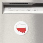 Polen - Flag-Karte Magnet (In Situ (Geschirrspüler))