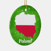 Polen - Flag - Karte Weihnachten Keramik Ornament (Rechts)