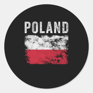 Polen Flagge Distressed - Polnische Flagge Runder Aufkleber