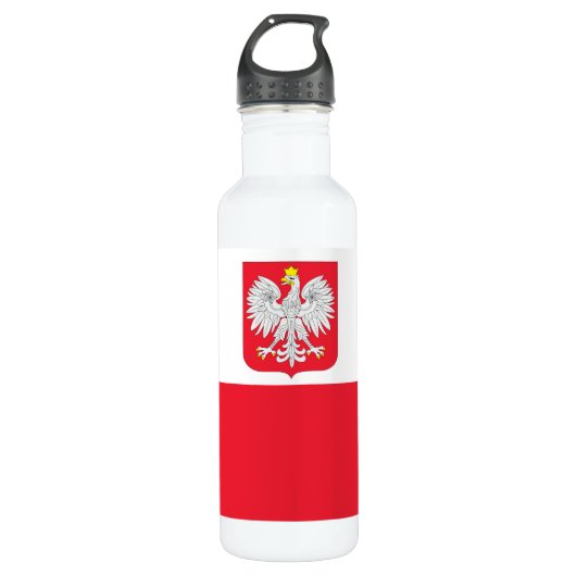 Polen-Flagge Edelstahlflasche (Vorderseite)