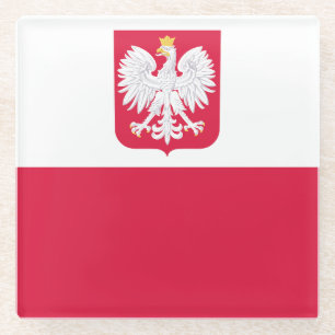 Polen Flagge Glasuntersetzer