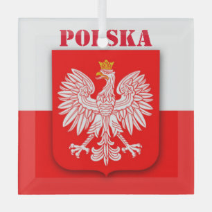 Polen Flagge Heritage Emblem Polski Polska Ornament Aus Glas