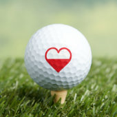 Polen Flagge Herz Design Golfball (Insitu T-Shirt)