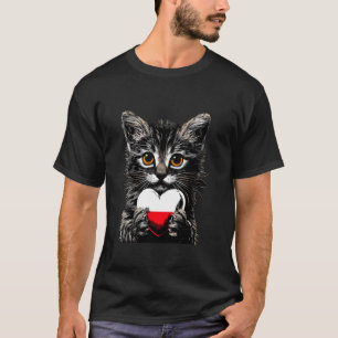 Polen Flagge Herz Katze Polnischer Stolz Polska Po T-Shirt