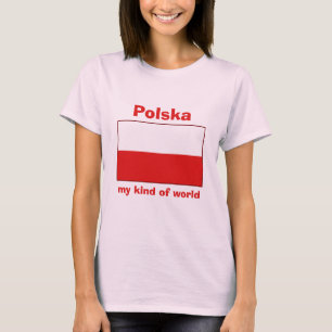 Polen-Flagge + Karte + Text T-Shirt