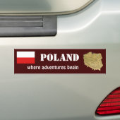 Polen-Flagge + Karten-Autoaufkleber Autoaufkleber (Auf Auto)
