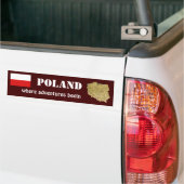 Polen-Flagge + Karten-Autoaufkleber Autoaufkleber (Auf Lkw)