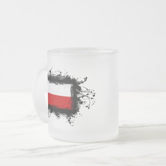 Polen-Flagge Mattglastasse (Vorderseite Links)