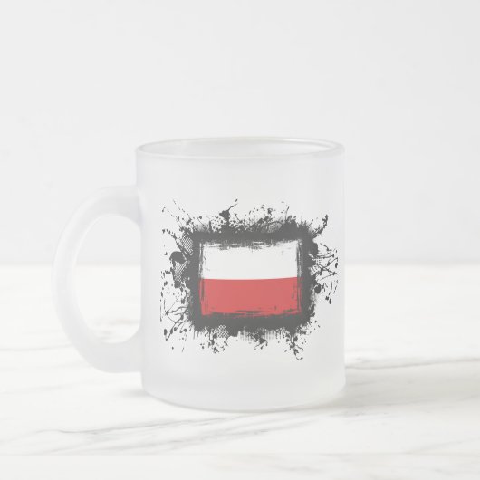 Polen-Flagge Mattglastasse (Links)