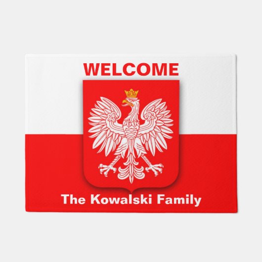 Polen Flagge Patriotic Polska Reisen Eagle Witamy Fußmatte (Vorderseite)