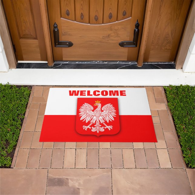 Polen Flagge Patriotic Polska Reisen Eagle Witamy Fußmatte (Außenbereich)