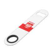 Polen Flagge Patriotischer Fußball Polska Speed Flaschenöffner (Rückseite Schrägansicht)