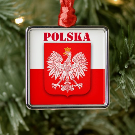 Polen Flagge Patriotisches Emblem Erbe Polska Ornament Aus Metall (Baum)
