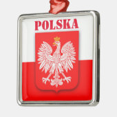 Polen Flagge Patriotisches Emblem Erbe Polska Ornament Aus Metall (Links)