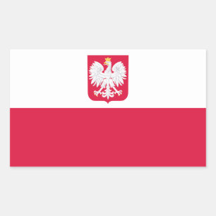 Polen-Flagge Rechteckiger Aufkleber