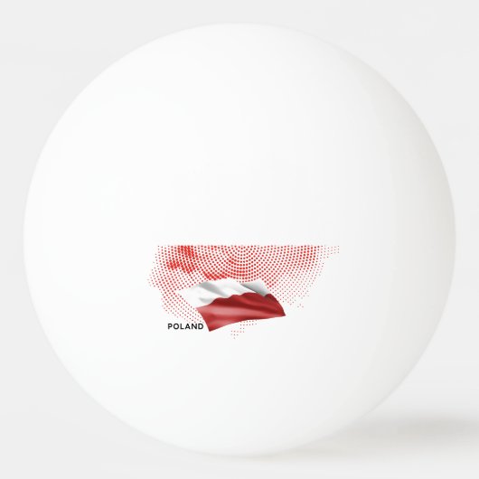 Polen-Flagge Tischtennisball (Vorderseite)
