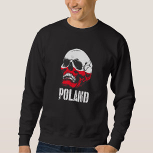 Polen Flagge Totenkopf Polnischer Stolz Patriotisc Sweatshirt