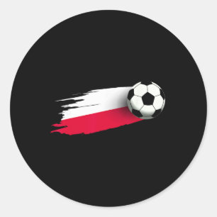 Polen Flagge Trikot Polnische Fußballmannschaft Po Runder Aufkleber