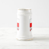Polen - Flagge und Name Bierglas (Mittel)