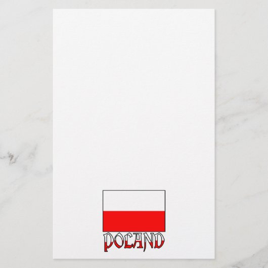 Polen - Flagge und Name Briefpapier (Vorderseite)