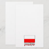 Polen - Flagge und Name Briefpapier (Vorne/Hinten)