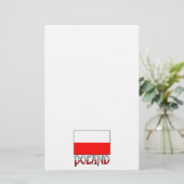 Polen - Flagge und Name Briefpapier (Stehend Vorderseite)