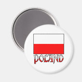 Polen - Flagge und Name Magnet (Vorderseite/Rückseite)