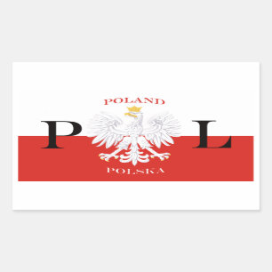 Polen-Flagge von Polska Weiß Eagle Rechteckiger Aufkleber