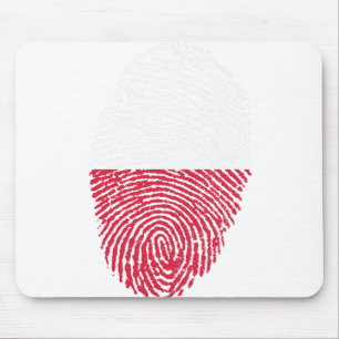 Polen Flaggen-Fingerabdruck Land-Kennziffer Mousepad