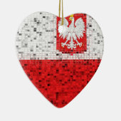 Polen-Flaggen-Glitterverzierung Keramikornament (Rechts)