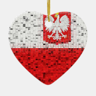 Polen-Flaggen-Glitterverzierung Keramikornament