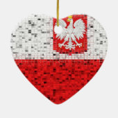 Polen-Flaggen-Glitterverzierung Keramikornament (Hinten)