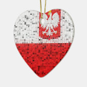 Polen-Flaggen-Glitterverzierung Keramikornament (Links)