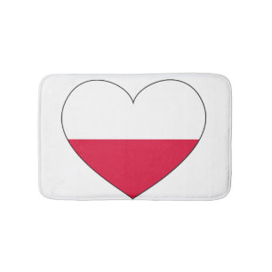 Polen-Flaggen-Herz Badematte