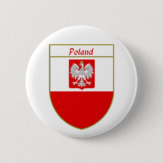 Polen-Flaggen-Schild Button (Vorderseite)
