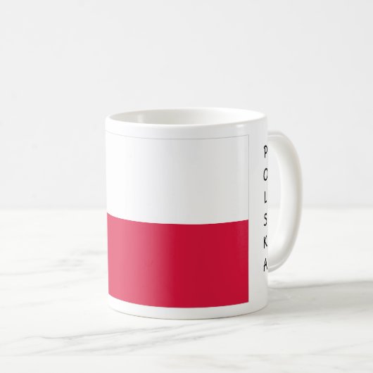 Polen-Flaggen-Tasse Kaffeetasse (VorderseiteRechts)