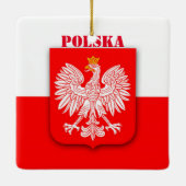 Polen Flaggenemblem Erbe Patriotic Polska Keramikornament (Rückseite)